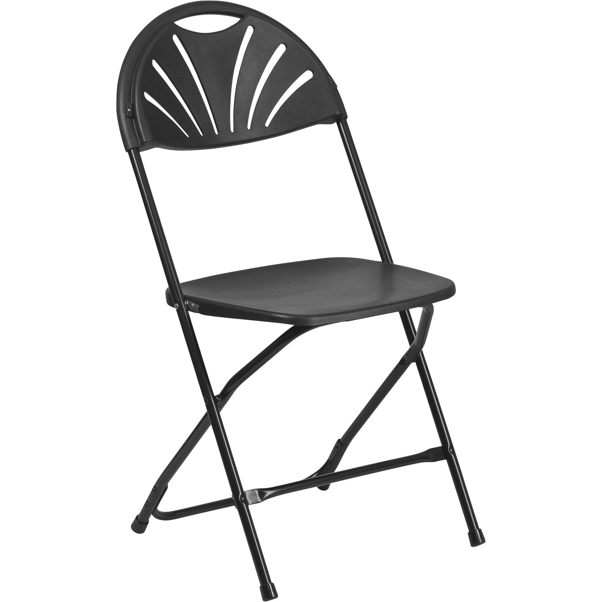 Flash Furniture Plastic Folding Chair with Fan Back, 17 1/2in.W x 21 1/4in.D x 35in.H